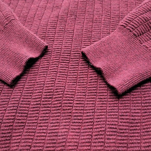 Jeremy Argyle NYC Mens Sweater Henley Size Large Wool Blend Long Sleeve Burgandy - Picture 8 of 15